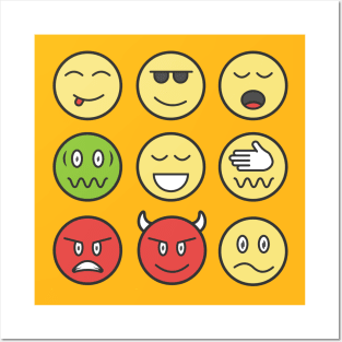 Set of Emoticons Posters and Art